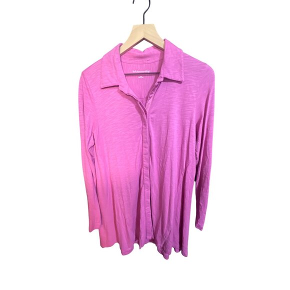 Soft Surroundings Womens Long Sleeve Pink Button-Front Shirt Jacket S Lightweigh - Picture 1 of 4